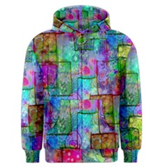 Rainbow Floral Doodle Men s Zipper Hoodie by KirstenStar