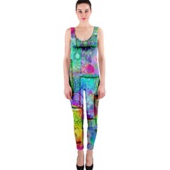 Rainbow Floral Doodle Onepiece Catsuit by KirstenStar