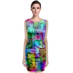 Rainbow Floral Doodle Classic Sleeveless Midi Dress by KirstenStar