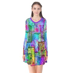 Rainbow Floral Doodle Flare Dress by KirstenStar