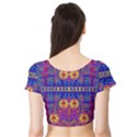 Festive Decorative Moonshine Short Sleeve Crop Top (Tight Fit) View2