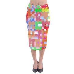 Abstract Polka Dot Pattern Velvet Midi Pencil Skirt by Nexatart