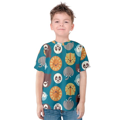 Animal Pattern Kids  Cotton Tee by Nexatart