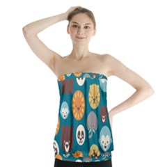 Animal Pattern Strapless Top by Nexatart