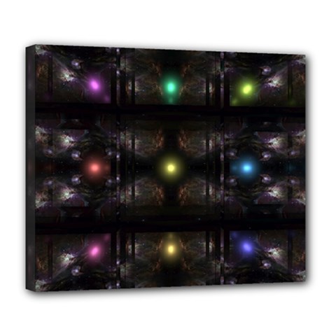 Abstract Sphere Box Space Hyper Deluxe Canvas 24  X 20   by Nexatart