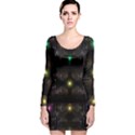 Abstract Sphere Box Space Hyper Long Sleeve Velvet Bodycon Dress View1