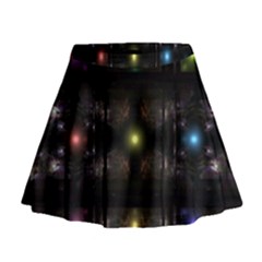 Abstract Sphere Box Space Hyper Mini Flare Skirt by Nexatart