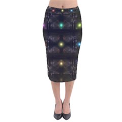 Abstract Sphere Box Space Hyper Velvet Midi Pencil Skirt by Nexatart