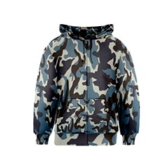 Blue Water Camouflage Kids  Zipper Hoodie by Nexatart