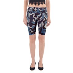 Blue Water Camouflage Yoga Cropped Leggings by Nexatart