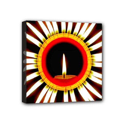 Candle Ring Flower Blossom Bloom Mini Canvas 4  X 4  by Nexatart