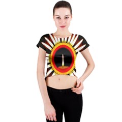 Candle Ring Flower Blossom Bloom Crew Neck Crop Top by Nexatart