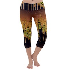 Buildings Skyscrapers City Capri Yoga Leggings by Nexatart