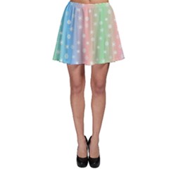 Christmas Happy Holidays Snowflakes Skater Skirt by Nexatart