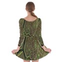 Fractal Complexity 3d Dimensional Long Sleeve Skater Dress View2