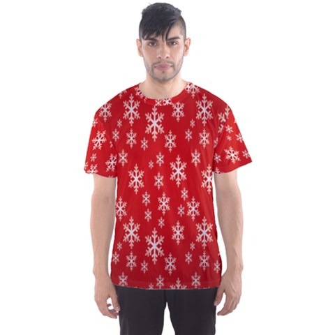 Christmas Snow Flake Pattern Men s Sport Mesh Tee by Nexatart