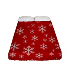 Christmas Snow Flake Pattern Fitted Sheet (full/ Double Size) by Nexatart