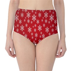 Christmas Snow Flake Pattern High-waist Bikini Bottoms by Nexatart