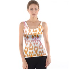 Geometric Abstract Orange Purple Pattern Tank Top by Nexatart