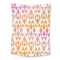 Geometric Abstract Orange Purple Pattern Medium Tapestry by Nexatart