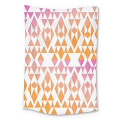 Geometric Abstract Orange Purple Pattern Large Tapestry by Nexatart