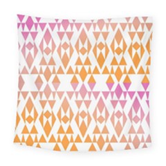 Geometric Abstract Orange Purple Pattern Square Tapestry (large) by Nexatart