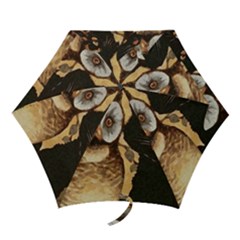 Owl And Black Cat Mini Folding Umbrellas by Nexatart