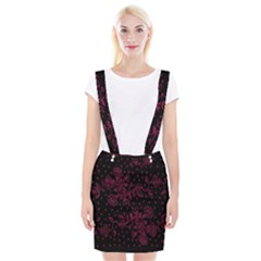 Pink Floral Pattern Background Wallpaper Suspender Skirt by Nexatart