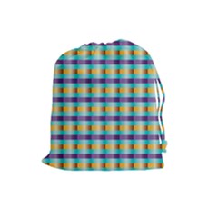 Pattern Grid Squares Texture Drawstring Pouches (large)  by Nexatart