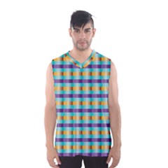 Pattern Grid Squares Texture Men s Basketball Tank Top by Nexatart