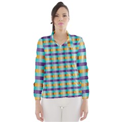 Pattern Grid Squares Texture Wind Breaker (women) by Nexatart