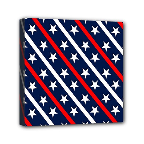 Patriotic Red White Blue Stars Mini Canvas 6  X 6  by Nexatart