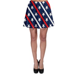 Patriotic Red White Blue Stars Skater Skirt by Nexatart