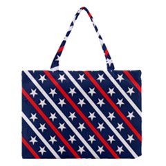 Patriotic Red White Blue Stars Medium Tote Bag by Nexatart