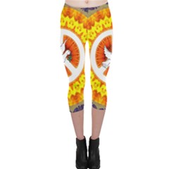 Peace Art Artwork Love Dove Capri Leggings  by Nexatart