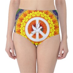 Peace Art Artwork Love Dove High-waist Bikini Bottoms by Nexatart