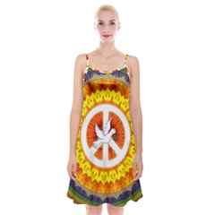 Peace Art Artwork Love Dove Spaghetti Strap Velvet Dress by Nexatart