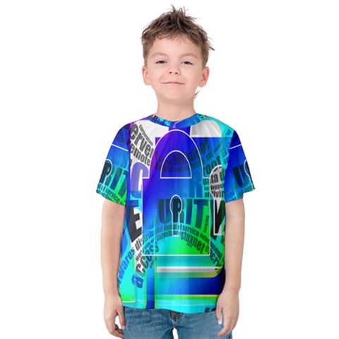 Security Castle Sure Padlock Kids  Cotton Tee by Nexatart