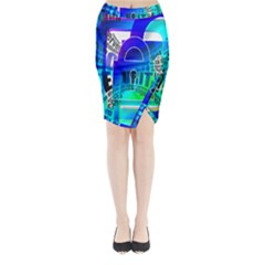 Security Castle Sure Padlock Midi Wrap Pencil Skirt by Nexatart