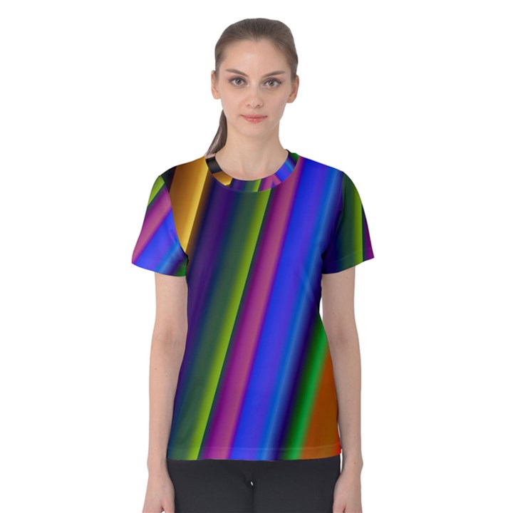 Strip Colorful Pipes Books Color Women s Cotton Tee