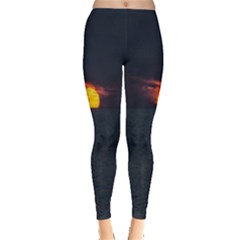 Sunset Ocean Azores Portugal Sol Leggings  by Nexatart