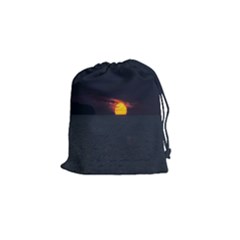 Sunset Ocean Azores Portugal Sol Drawstring Pouches (small)  by Nexatart