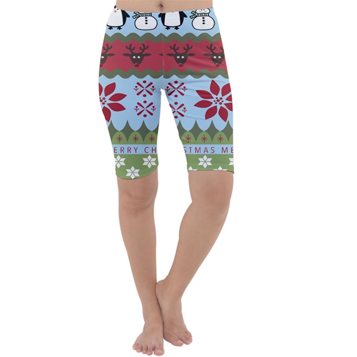 Ugly Christmas Xmas Cropped Leggings 