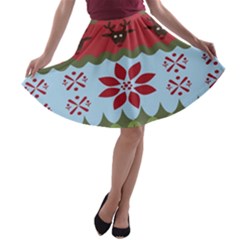 Ugly Christmas Xmas A-line Skater Skirt