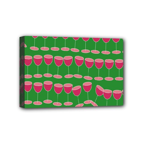 Wine Red Champagne Glass Red Wine Mini Canvas 6  x 4 