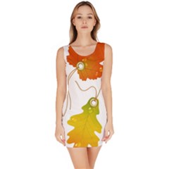 Vector Beautiful Maple Leaf Sleeveless Bodycon Dress by Nexatart