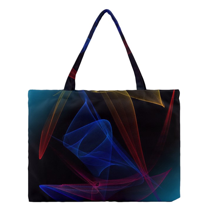 Lines Rays Background Light Pattern Medium Tote Bag