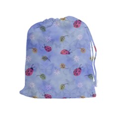 Ladybug Blue Nature Drawstring Pouches (extra Large) by Nexatart