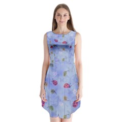 Ladybug Blue Nature Sleeveless Chiffon Dress   by Nexatart