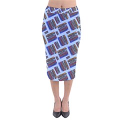 Abstract Pattern Seamless Artwork Velvet Midi Pencil Skirt by Nexatart